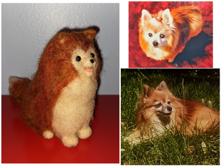 Making changes to a kit to create a sweet memorial to Red the Pomeranian...
