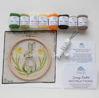Spring Rabbit Needle Felting Kit