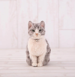 Hamanaka Cat Fur Planting Wool- Grey Tabby Cat Blend (Sabatora)