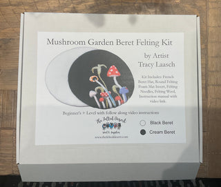 Mushroom Garden Beret Felting Kit with video links- Creative Artist Series