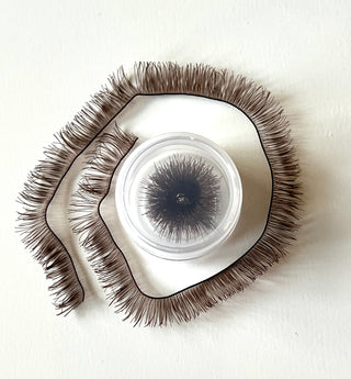 Needle Felting/Doll/Crafting Eyelashes Black or Brown 8 mm x 200 mm (7.87") with an eyelash applicator