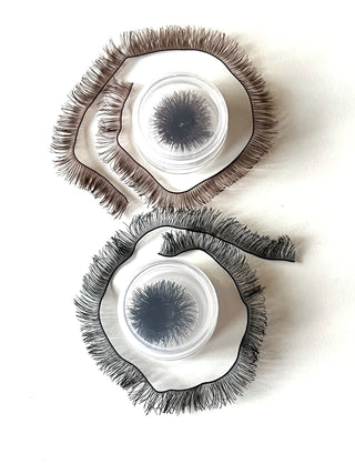 Needle Felting/Doll/Crafting Eyelashes Black or Brown 8 mm x 200 mm (7.87") with an eyelash applicator
