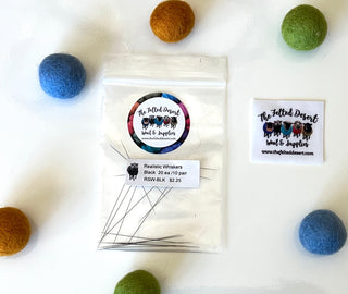 Realistic Straight Whiskers with Tapered Tips for Needle Felting, Doll Making, Amigurumi, Taxidermy, Puppets, & More…