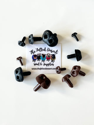 Plastic Realistic Animal Noses Black & Brown (NOT SAFETY NOSES)