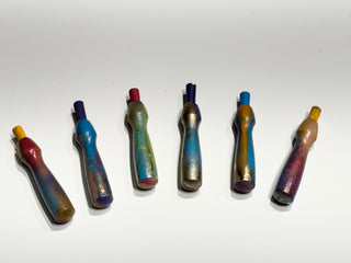 Air-Brushed Single Needle Holder Wooden Punch Pen Style Handle- (needle not included)
