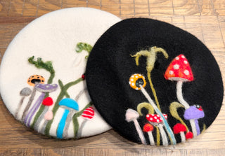 Mushroom Garden Beret Felting Kit with video links- Creative Artist Series