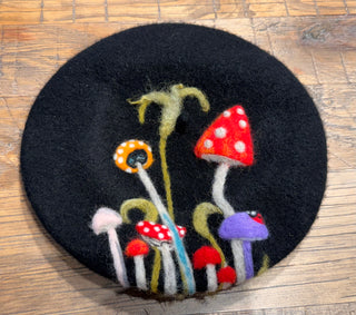 Mushroom Garden Beret Felting Kit with video links- Creative Artist Series