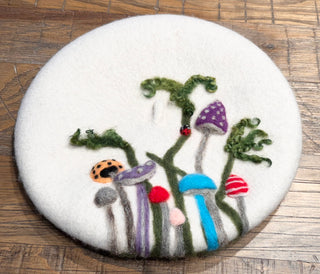 Mushroom Garden Beret Felting Kit with video links- Creative Artist Series