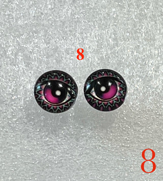 10 mm realistic, amazingly detailed, glass cabochon animal/reptile eyes with pins