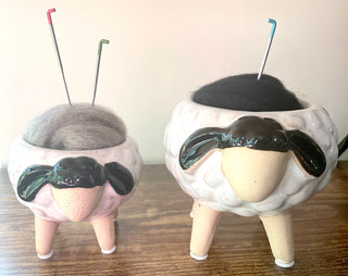 Royal Sheep Stoneware Needle Holder