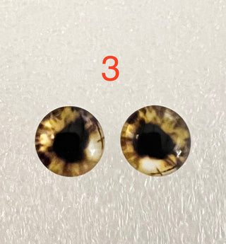 10 mm amazingly detailed, glass cabochon animal/reptile eyes with pins