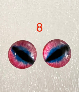 10 mm amazingly detailed, glass cabochon animal/reptile eyes with pins