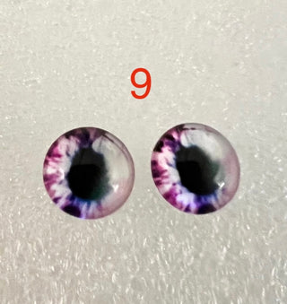 10 mm amazingly detailed, glass cabochon animal/reptile eyes with pins