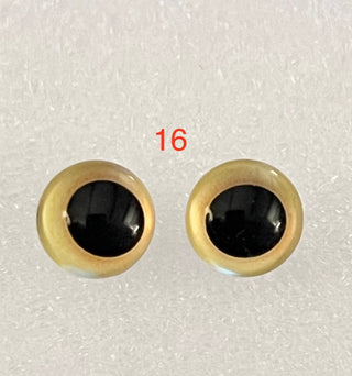 10 mm amazingly detailed, glass cabochon animal/reptile eyes with pins