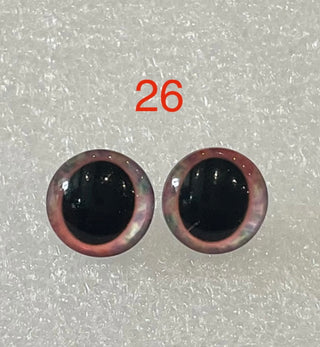 10 mm amazingly detailed, glass cabochon animal/reptile eyes with pins