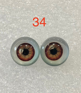 10 mm amazingly detailed, glass cabochon animal/reptile eyes with pins
