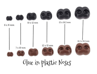 Plastic Realistic Animal Noses Black & Brown (NOT SAFETY NOSES)