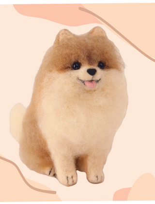Hamanaka Aclaine /Vegan Felting Kit- Pomeranian Dog #539 (English)