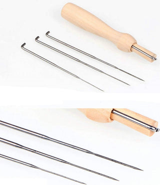 Single Needle Holder Wooden Punch Pen Style Handle- (needle not included)
