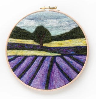 Lavender Fields 2-D Needle Felting Hoop Kit (Level 1 Kit)