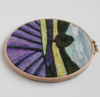 Lavender Fields 2-D Needle Felting Hoop Kit (Level 1 Kit)
