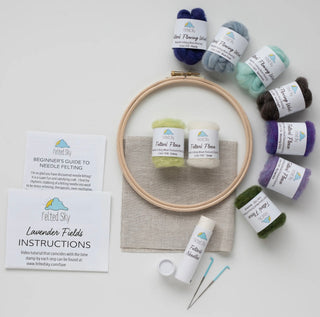 Lavender Fields 2-D Needle Felting Hoop Kit (Level 1 Kit)