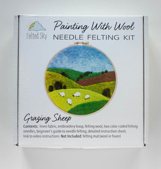 Grazing Sheep Needle 2-D Needle Felting Hoop Kit (Level 1 Kit)