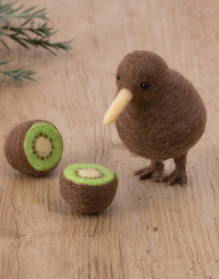 Hamanaka Vegan/Aclaine Needle Felting Kit Kiwi Bird #595 (English-Level 1)