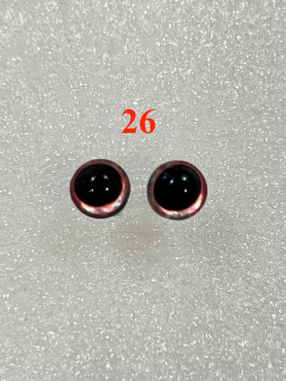 6.6 mm amazingly detailed, glass cabochon reptile/animal eyes with pins
