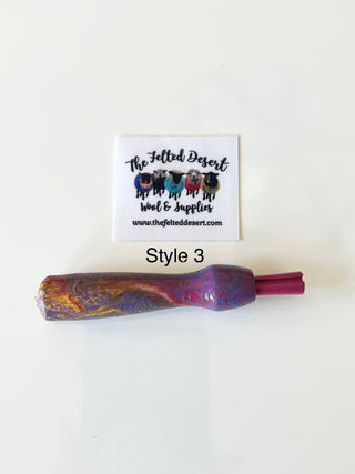 Hydro-dip Painted Artistic Single Needle Holder Wooden Punch Pen Style Handle- (needle not included)
