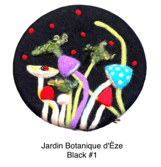 Hand Felted Mushroom Garden French Berets by Artist Tracy Laasch