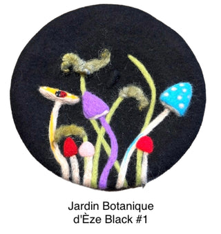Hand Felted Mushroom Garden French Berets by Artist Tracy Laasch