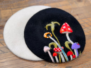 Mushroom Garden Beret Wine & Wool Hat Class - Saturday February 22nd, 2025 1-5 pm