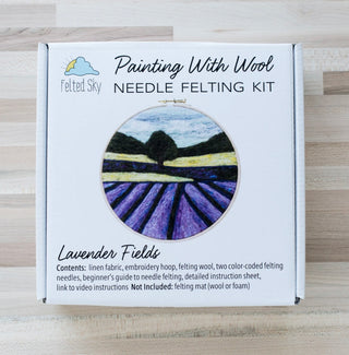 Lavender Fields 2-D Needle Felting Hoop Kit (Level 1 Kit)