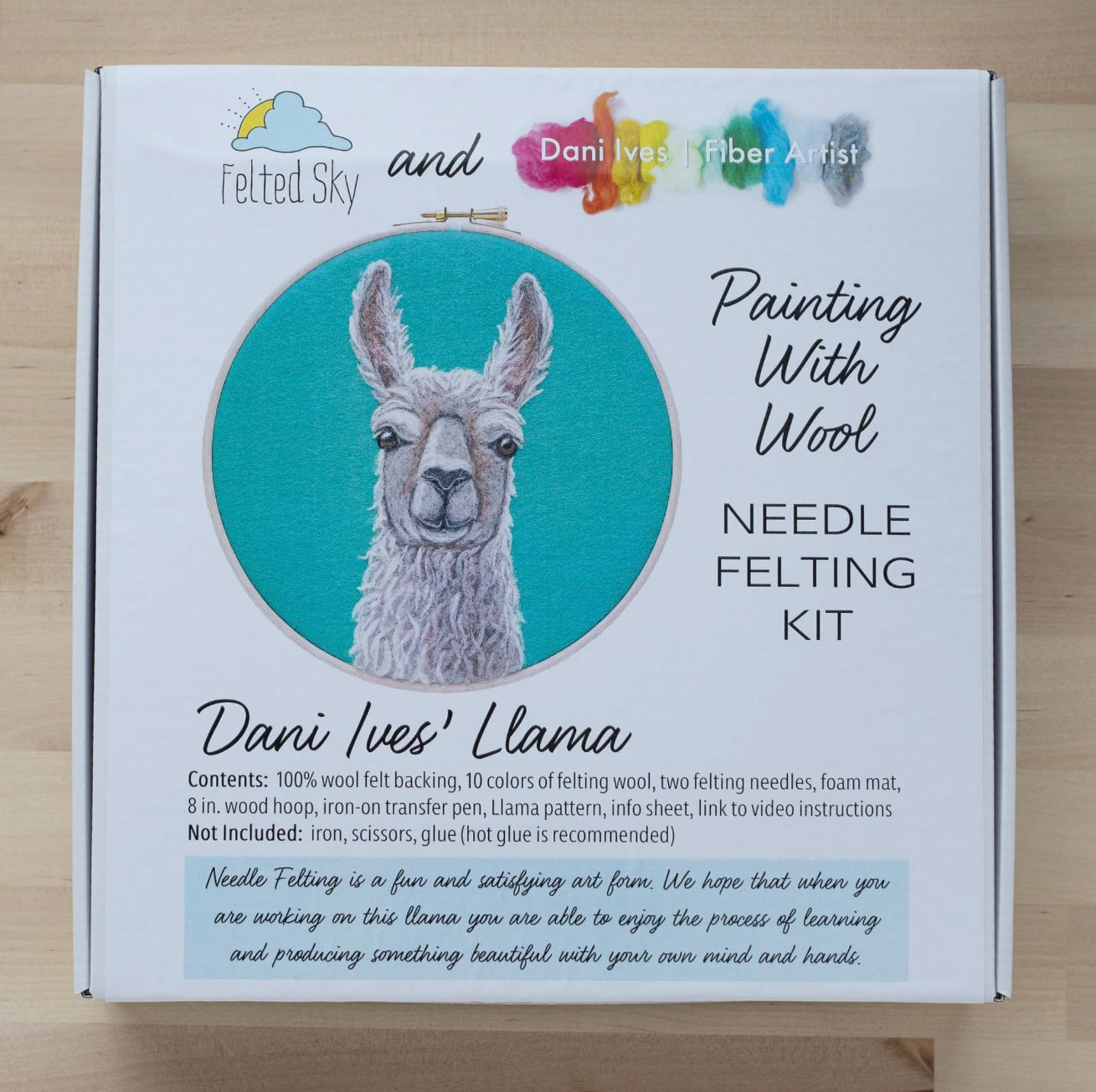 Needle Felting Kit, Needle Wool Felting Tools Kit with Felting Needles,  Foam Mat, Wool Roving, Instruction 