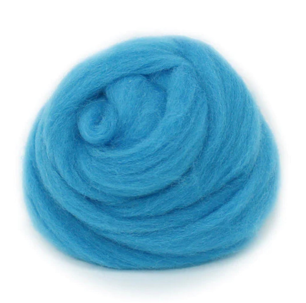 Needle felted wool felting wind blue wool Roving for felting supplies short  fabric easy felt