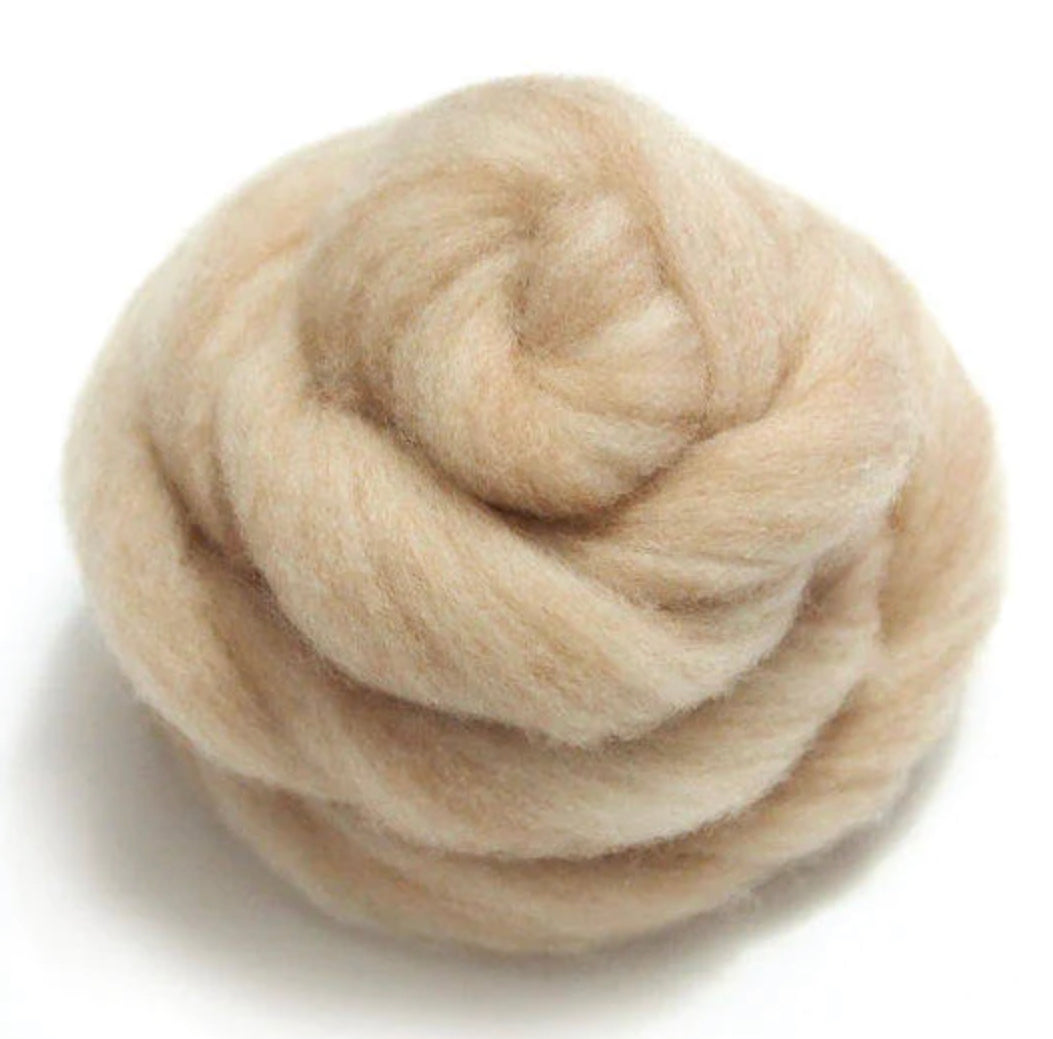 Tan - Wool Roving Needle Felting Material (Per Ounce) - Once Again Sam